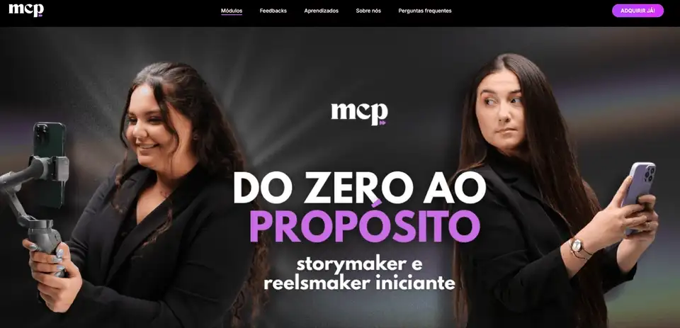 Página inicial da landing page MCP, com o título Do zero ao propósito